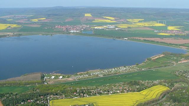 Stausee Kelbra Teilansicht aus sdlicher Richtung (aus ca. 400 m Hhe)